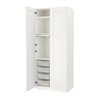 PAX/GRIMO 衣櫃/衣櫥組合, 白色/白色, 100x60x236 公分