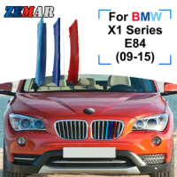 ZEMAR 3pcs ABS For BMW X1 E84 F48 F49 U11 Car Racing Grille Strip Trim Clip M Accessories 2009-2018 2019 2020 2021 2022 2023