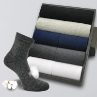 Plus Size Men's Cotton Socks Business Men Socks Soft Breathable Antibacterial Sock For Male Socks Men's Long Socks Set