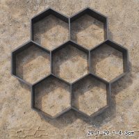 模具 園藝模具 29厘米六邊形模具塊地磚模具棱形模具菱形六角模具六邊形空心印花