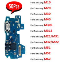 50Pcs，USB Repair Charging Port Connector Board Cable For Samsung M21 M10 M20 M30 M40 M52 M22 M32 M21S M31 M31S M51 fast charging