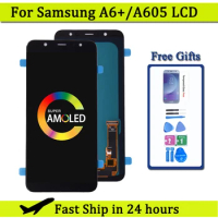 Super Amoled For Samsung A6 Plus 2018 A605 A605fd LCD display Touch Screen Digitizer Assembly For Samsung A6 Plus A6+ lcd