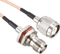 KABEL PIGTAIL RG316 50 OHM TNC MALE KE TNC FEMALE BULKHEAD PANJANG KABEL 1 METER
