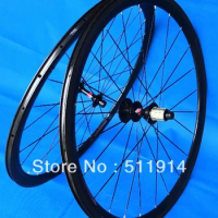 Full Carbon matt matte Road Bike Clincher Wheelset 700C - 50mm (20H , 24H) - black