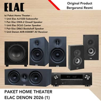 Paket Home Theater Elac Denon 2026 (1) Elac AJ1020 Subwoofer Elac OW42 OnWall Speaker Elac DB63 Book