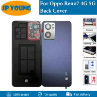 Original New Glass Back Cover For Oppo Reno7 5G Battery Cover Back Door Housing With Camera Len Repair For Oppo Reno7 4G Replace