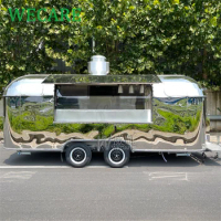 WECARE Concession Catering Snack Bar Trailer De Comida Movil Mobile Kitchen Airstream Food Truck with Full Kitchen Equipment