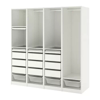 PAX 衣櫃/衣櫥組合, 白色, 200x58x201.2 公分