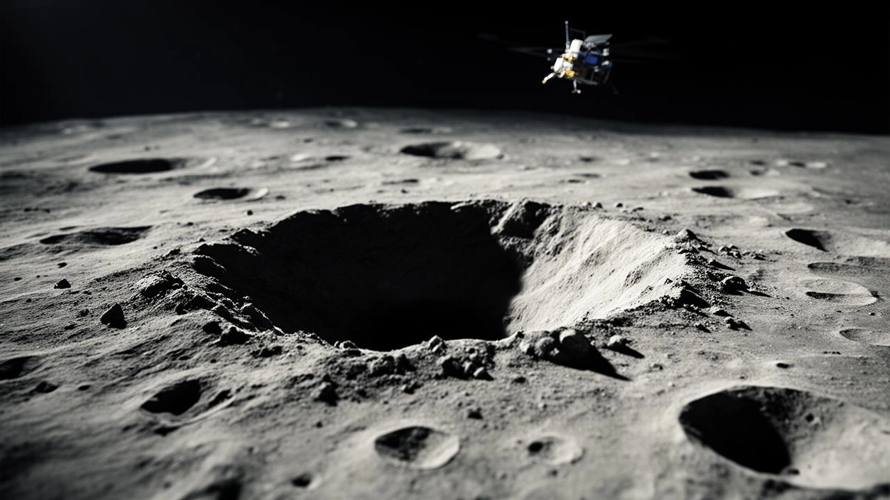 月面 NASA、スペースXのロケットが月面に残した直径約18メートルの