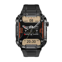 2024 New MK66 Rugged Military Smart Watch Men 400mh Large Battery Heart Rate Monitoring 1.85'' Bluetooth Call Smartwatch for APP