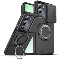 Sarung telefon magnetik jenis cincin untuk Realme C71 4G/C75 dengan pemegang kereta, pelindung henta