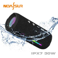 NOAVSUR Bluetooth Speaker Outdoor IPX7 Waterproof Wireless Speaker with Colorful Flashing Lights 30W Super Bass 10H Playtime
