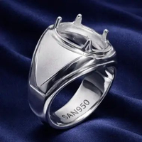 Cincin Pria Ikat Batu Akik SAN950 EB16 - Perak 950 Custom Handmade | Ring Kosongan Koleksi Premium m