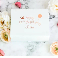 Personalised white Birthday Gift Box with Name or Age black Will you be my bridesmaid rose gold Will you be my maid of honor box