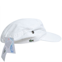 LACOSTE 品牌鱷魚刺繡LOGO圖騰鴨舌帽(白色系)