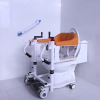 Free Shipping Elderly Home Commode Chair Shower Transfer Manual Wheelchair