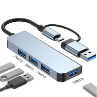 Stesen dok 5-dalam-1 Type-C ke HDMI sesuai untuk komputer riba Apple, komputer meja, dan telefon bim
