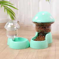 1 Set Durable Pet Feeder Easy to Clean Pet Food Feeder Dry Wet Separation Mushroom Shape Pet Cat Dog Automatic Feeder Feeding