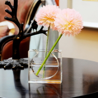 水晶玻璃小花瓶餐桌辦公桌小清新玻璃花瓶擺件 水培插花小花瓶