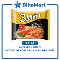 [GÓI LẺ] - UNIBEN - Mì 3 Miền Gold hương vị Tôm Chua Cay Đặc Biệt (75g/gói) - 3 Miền Gold Tôm Chua C