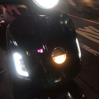 台南VOS偉士車坊-Vespa GTS GTV LED導光燻黑方向燈總成 前後方向燈 非人為一年保固