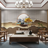 8d新式立體造型背墻紙客廳茶室壁畫感裝修木柵壁紙