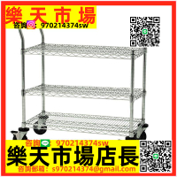 定制倉庫鍍鉻周轉車不銹鋼線網手推車揀貨車防靜電車間物料貨架分揀車