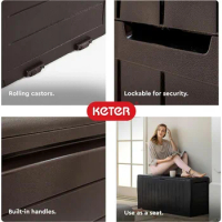 Keter Marvel Plus 71 Gallon Resin Deck Box-Organization and Storage for Patio Furniture Outdoor Cushions, Throw Pillows