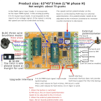DC6.5-50V 380W BLDC Three Phase DC Brushless Motor Controller PWM Without Hall Sensor Hall Motor Con