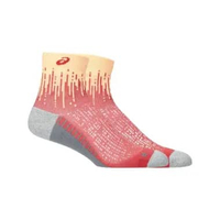 Asics Unisex Performance Run Sock Quarter-3013A980.801 S Orange Glow/Dark Pink Clay