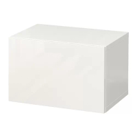 BESTÅ 上牆式收納櫃組合, 白色/selsviken 高亮面 白色, 60x42x38 公分