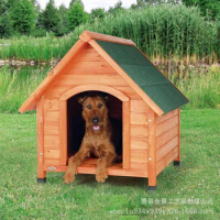 Wooden outdoor pet kennel, dog house, solid wood house, outdoor pet house