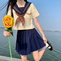JK制服水手服中學生套裝女春夏日系學院風海軍領氣質連衣裙兩件套