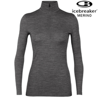 Icebreaker Oasis BF200 女款 半開襟長袖上衣/美麗諾羊毛排汗衣 104380 013 季風灰