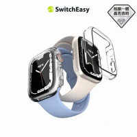 魚骨牌 SwitchEasy Apple Watch 7 Nude鋼化玻璃透明手錶殼 (通用最新9代)