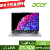 ACER 宏碁 SFG14-73T-96UZ 14吋效能筆電 (Ultra 9 185H/32G/1TB+512G PCIe SSD/Win11/特仕版)