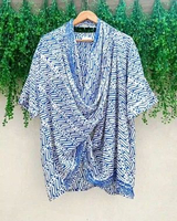 OUTER BATIK SYAL KANGAROO OUTER BATIK CARDIGAN ATASAN OUTER BERLENGAN BATIK MODERN WANITA OUTER BATI