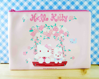 【震撼精品百貨】Hello Kitty 凱蒂貓~化妝包/筆袋-扁平化妝包-玫瑰