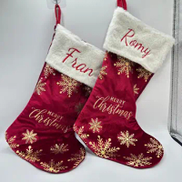Personalized Christmas Stocking Family Christmas Tree Decor Merry Christmas Stocking Gift Boots or Bags Custom Unique Gift Idea