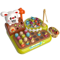 Aitey Fishing Game Toddler Toys Wooden Fishing Pole Set for 2 3 4