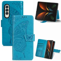 2023 For Samsung Galaxy Z Fold3 Fold 4 5G Flip Case 3D Emboss Wallet Skin Coque Samsung Z Fold 3 Case ZFold 3 Fold4 Book Shell C