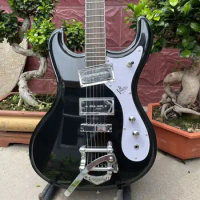 Custom 1966 Ventures Mosrite Johnny Ramone Electric Guitar Bigsby Tremolo Bridge Little Dot Inlay Vintage Tuners