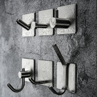 3個裝不銹鋼強力掛鉤家用廚房衛生間墻壁免打孔單個承重粘鉤掛勾