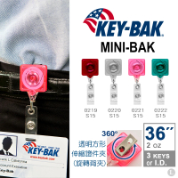 【WCC】KEY-BAK MINI-BAK 透明方形伸縮證件夾(旋轉背夾)