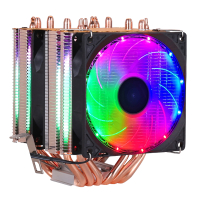 6ท่อความร้อน RGB CPU Cooler หม้อน้ำ Cooling 3PIN 4PIN 2พัดลมสำหรับ LGA 1150 1155 1156 1366 2011 X79 X99เมนบอร์ด