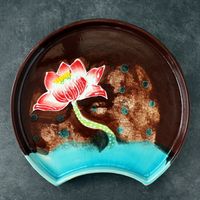日式和風不規則盤子特色缺口盤餐廳個性擺盤釉下彩網紅碟子菜碟