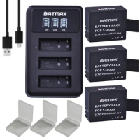 Batmax 3Pc for SJCAM SJ4000 Battery+3-Slots LED USB Charger for SJCAM SJ4000 SJ5000 SJ6000 SJ8000 EKEN 4K H8 H9 GIT-LB101