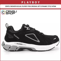 SEPATU SNEAKER KASUAL PLAYBOY PRIA ORIGINAL KETS DYNAMIC STYLE HITAM PL72 42