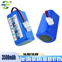 ใหม่ 14.8V 3500mAh สำหรับหุ่นยนต์ดูดฝุ่น ILIFE A4 A4s V7 A6 V7s Plus ความจุจริง ILife 4S1P