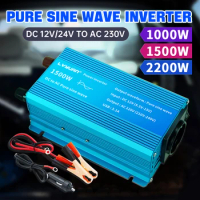 12V/24V To 220V Car Inverter Pure Sine Wave Converter 1000W/1500W/2200W Solar Power Voltage Transformer 50Hz Inversor